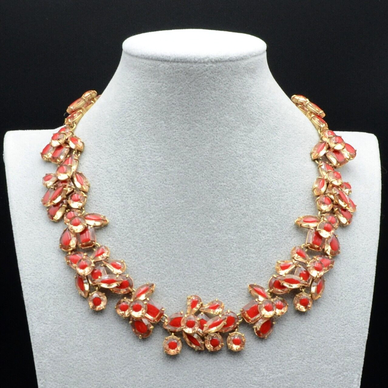 J. Crew Crystal Cluster Stone Statement Necklace … - image 1