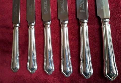 GEORGE BUTLER KITEMARK DUBARRY PATTERN SET 12 DESSERT KNIVES & FORKS EPNS A1 - Picture 4 of 19