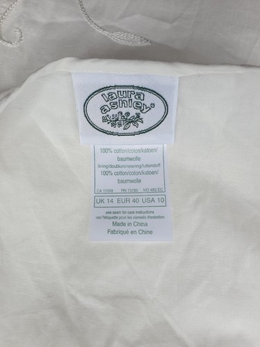 90s Vintage Laura Ashley White Embroidered Sleeveless Dress - Picture 17 of 24