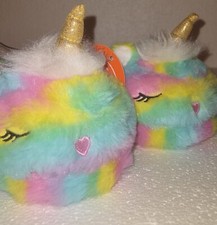 Wonder Nation Toddler Girls Critter Unicorn Slippers Size: 5/6