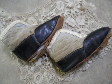 ANTIQUE  Leather HIGH TOP BABY SHOES For REPAIR Materials  LARGE BABY DOLLS