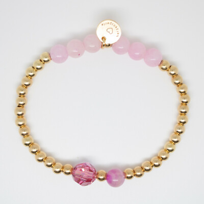 filigranes Armband mit vergoldeten Sterlingsilberperlen,Swarovski Element u Jade