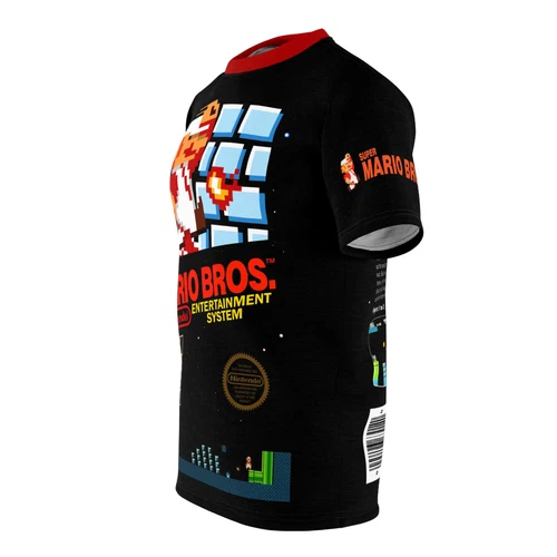 Super Mario Bros. 1985 NES Retro Vintage Nintendo Video Game Cover T-Shirt - Picture 2 of 6