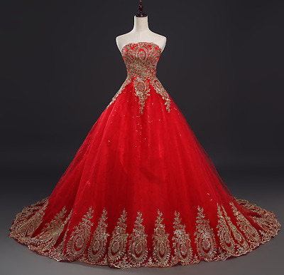 red wedding gowns with sleeves