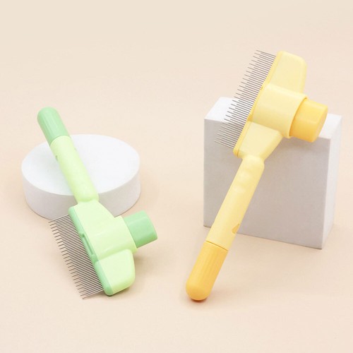Pet Hair Removal Comb Flea Comb, New Cat Grooming Brush with Release Button AN - Picture 8 of 35
