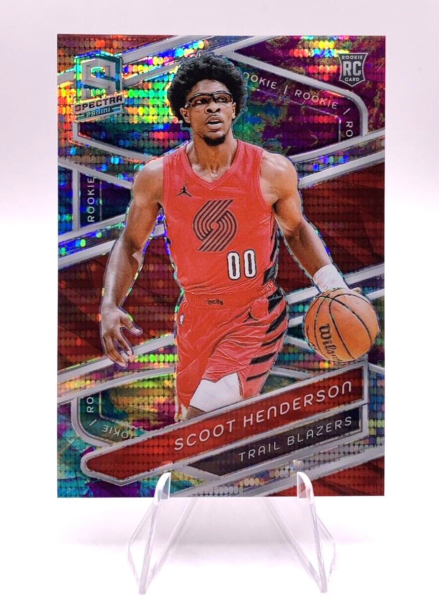 Scoot Henderson 2023-24 Spectra #142 RC Rookie Celestial /125 Trail Blazers