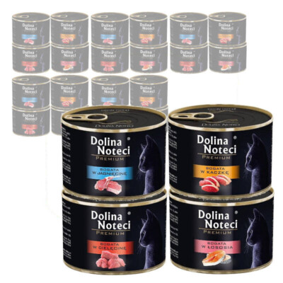 Dolina Noteci Premium Nassfutter Für Katzen Mix 24x185g Kalb Lamm Lachs Ente