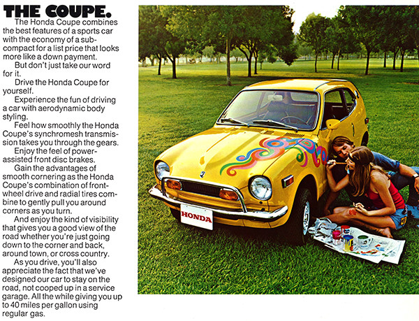 1971 Honda Z600 Coupe - Promotional Advertising Poster | eBay