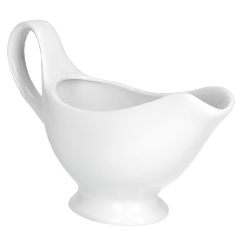 2x Sauciere 220 ml Porzellan klassisch weiß edles Tafelgeschirr Gastrozubehör - Bild 3 von 7