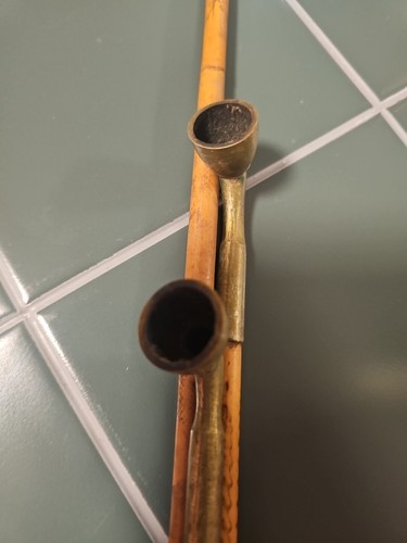 3 Very Long Med S Japanese Antique Kiseru Smoking Pipes Vintage Old Brass/Wood - Picture 3 of 12