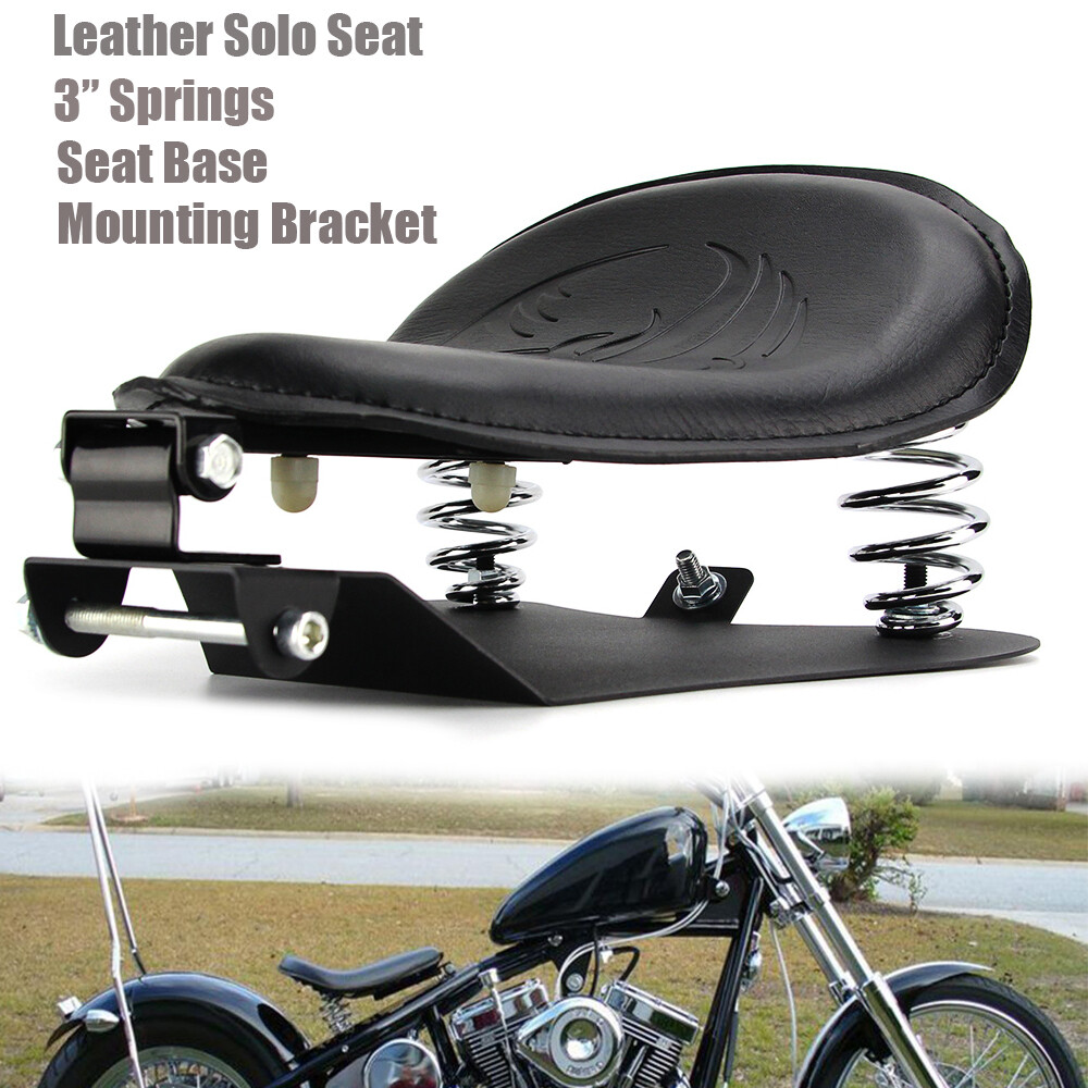 Motorcycle Solo Seat w/ Spring Bracket Base For Harley Sportster
