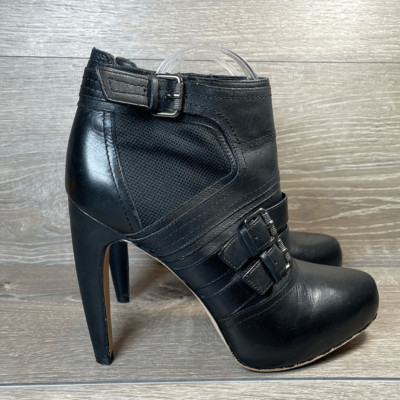 Sam Edelman Kenley Women's Sz 9M Black Leather 5” Heel Inside Zip