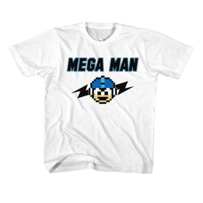 Mega Man Capcom Video Game Lightning Bolts 8 Bit Youth T Shirt Gamer ...