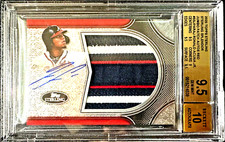 2020 TOPPS STERLING RONALD ACUNA JR 4 COLOR AUTO JUMBO JERSEY PATCH /3 BGS 9.5