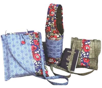 Tote Trio Sewing Kit By June Tailor Cross Body Bag, Tablet Tote, Bottle Caddy 1L