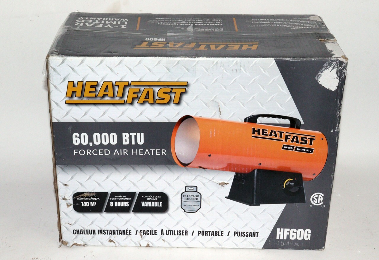 HeatFast HF60G 60,000 BTU LP Forced Air Heater w/VHC