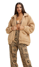 I.am.gia Pixie Oversized Coat Teddy In Caramel Cozy Casual Y2k Sz Xs