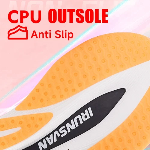 Men Lightweight Nylon Carbon Plate Marathon Running Shoes Comfy Lace Up Shoes - ? 5/42 ???