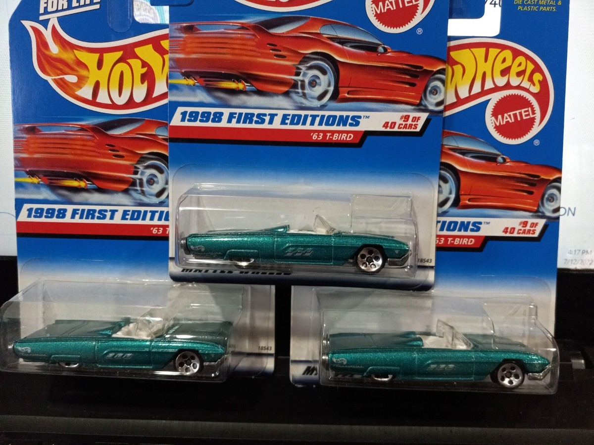 ホットウィール 63 T バード Amazon.com: Hot Wheels '63 T Bird, [Teal] 1998 First