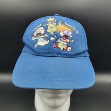 Rugrats Kids Hat Cap 1997 Viacom Vintage Blue Adjustable Snapback "We're Doomed"