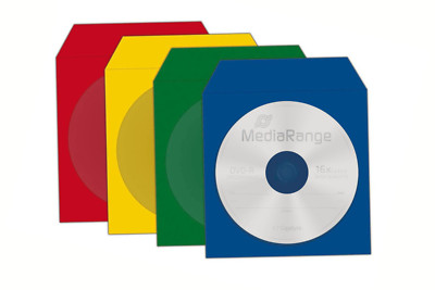Bunte CD/DVD Hüllen 100er Pack ohne Logo Sichtfenster Papiertaschen für CD