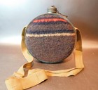 Vintage Boy Scout Wool Flannel Water Canteen with Strap Japan,All Metal,Vg