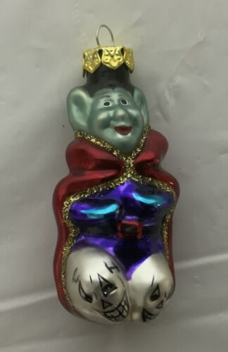 Vintage Painted Glass “Trick-Or-Treater” Halloween Ornament - Picture 1 of 4