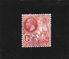 Barbados 1912 George V 1d Red Single Fine Used