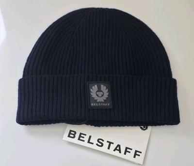   BELSTAFF Beanie Mütze Dunkelblau Cashmere/Wolle   Neu mit Etikett   One Size