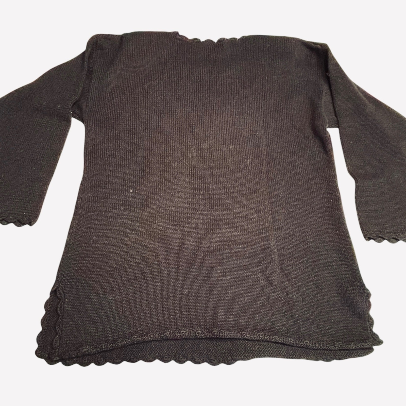 Work in Progress Ugly Christmas Sweater Womens Embellished Tree Beads Medium Vtg