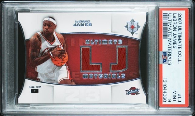 Lebron James 2007 Upper Deck Ultimate Materials Game Worn Jersey Patch PSA 9 #LJ