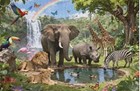 Wildlife Animal Waterfall Scene Jigsaw Puzzle, Cardboard, Multicolor — photo 1