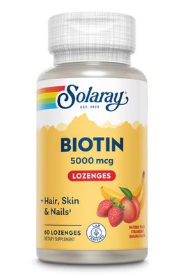Worldwide 2 X Solaray Biotin Lozenges Natural Peach Strawberry Banana -- 5000