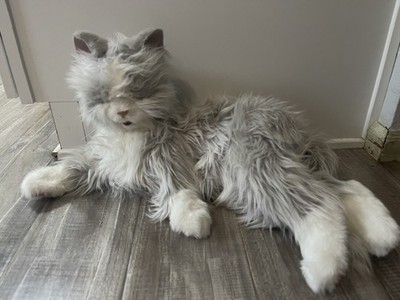 Joy For All Hasbro Interactive Cat Companion Pet Silver Long Hair Realistic