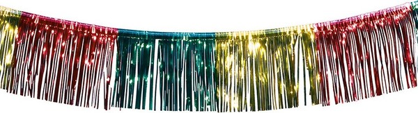 10 M Bunte Fransen Girlande Party Lametta Deko Silvester Geburtstag Fasching-image