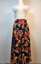 Liz Claiborne Collection Vibrant Floral A-Line Skirt Women  s 8 Vintage Midi