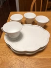Indiana Milk Glass Colony Grape Pattern Tea Set. Set of 4. VTG