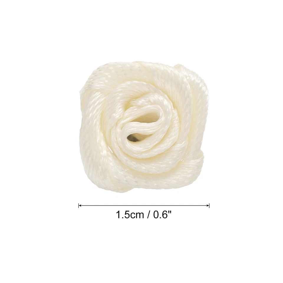 Mini Cinta Rosas 100 Piezas 1.5cm para Artesanía Tela Artificial Flores Beige Foto 2 de 4