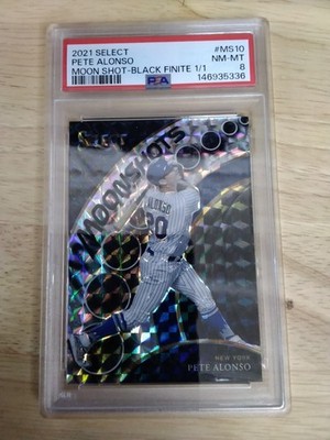 2021 SELECT #MS10 PETE ALONSO MOON SHOT-BLACK FINITE !! 1 OF 1 !! PSA NM-MT 8!!!