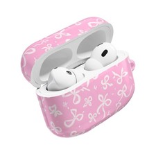 Pink Bow Pattern AirPod Case   Cute Floral Bow Protective Case