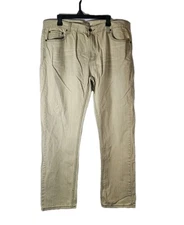 Flypaper Jeans Men's 40x32 Slim Beige Straight Leg Denim Pants 100% Cotton EUC 