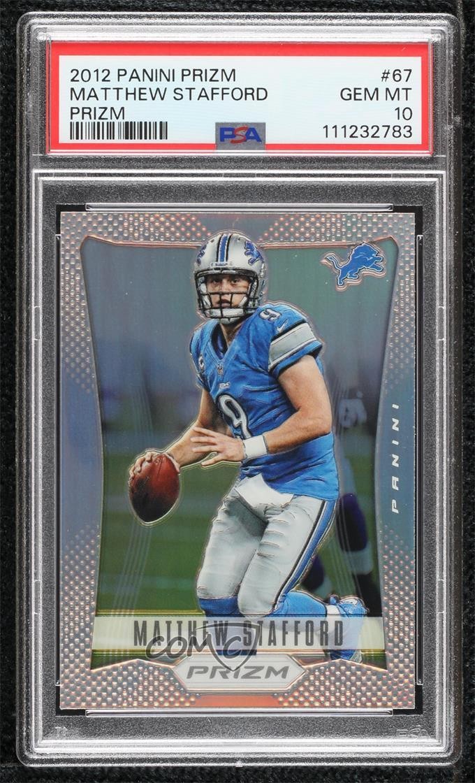 2012 Panini Prizm Silver Prizm Matthew Stafford #67 PSA 10 GEM MT fi8