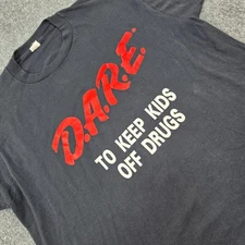 Vintage DARE To Keep Kids Off Drugs T-Shirt XL/L Screen Stars 80s Single Stitch
