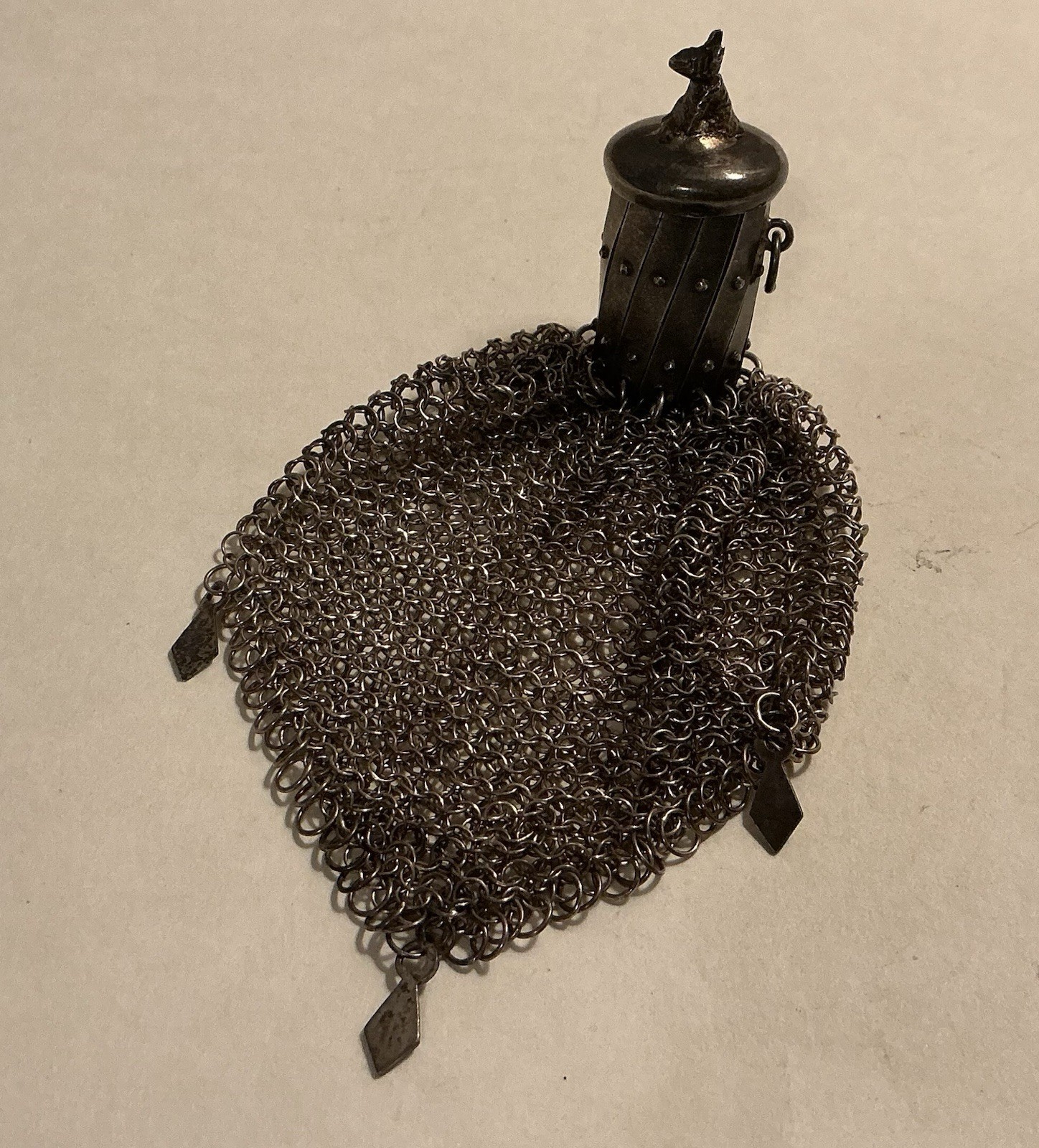 Antique Sterling Silver Accordion Coin Purse Chatelaine