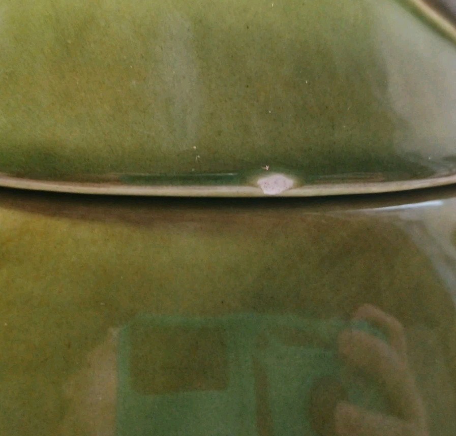 Los Angeles Pottery Cookie Jar 11 Green Pear Shaped 12" Vintage 1960's Or 70's 