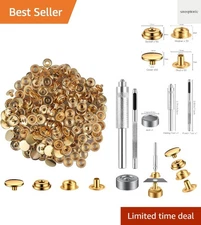 Elegant 200-Pc Stainless Steel Snap Fastener Kit - 15mm Gold for Easy Repairs