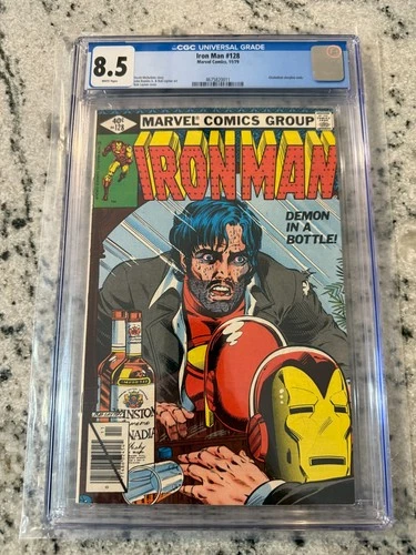 Iron Man # 128 CGC Graded 8.5 Marvel Comic Book Demon In A Bottle 1979 JH22