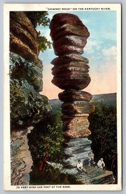 Vintage Chimney Rock Kentucky River Scenic Postcard 75ft Landmark