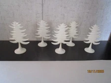 Plasticville, O/S Gauge, All 5 UNCOMMON White Trees