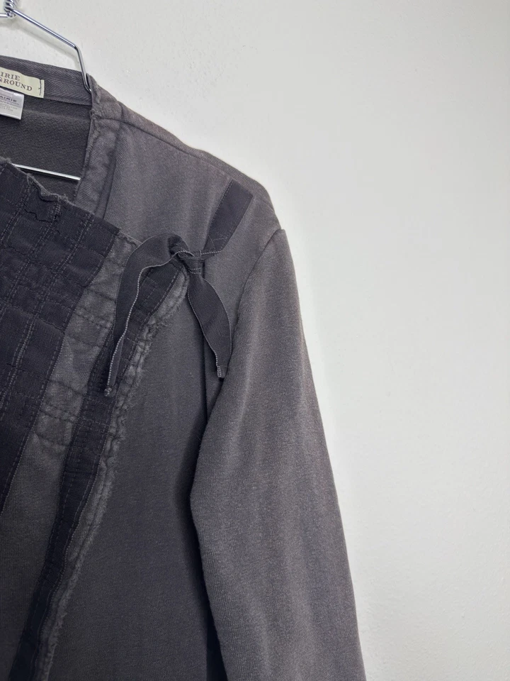 Prairie Underground Cross Tie Sweater Sz Large Pockets Dark Gray Cotton - Image 3 of 4